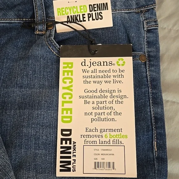 d. jeans Ankle Length, Sz 16W NWT - Picture 7 of 7